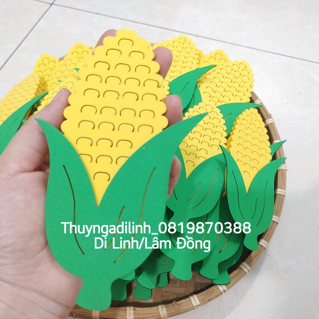 Túi 3 trái bắp mút xốp 5ly mầm non