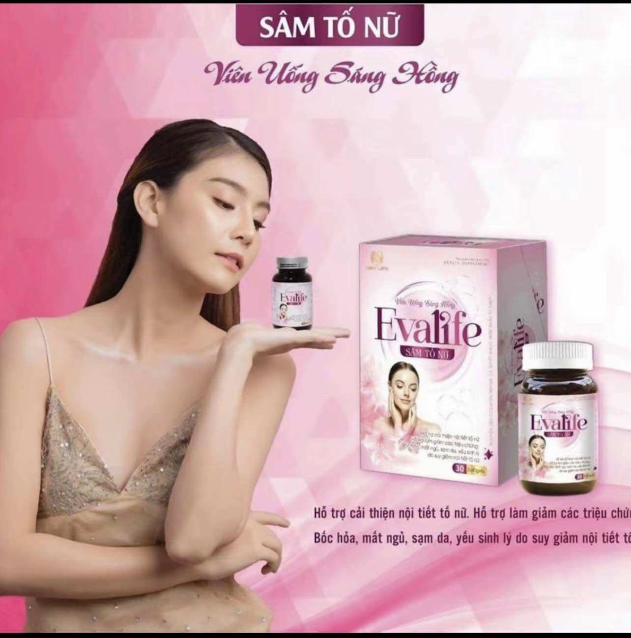 ✅{Chính Hãng} Evalife - VIÊN UỐNG GIÚP TĂNG NỘI TIẾT TỐ NỮ, GIẢM NÁM, SẠM, TÀN NHANG, GIÚP DA CĂNG BÓNG, SÁNG HỒNG TỰ NHIÊN,...(Hộp 30 viên)