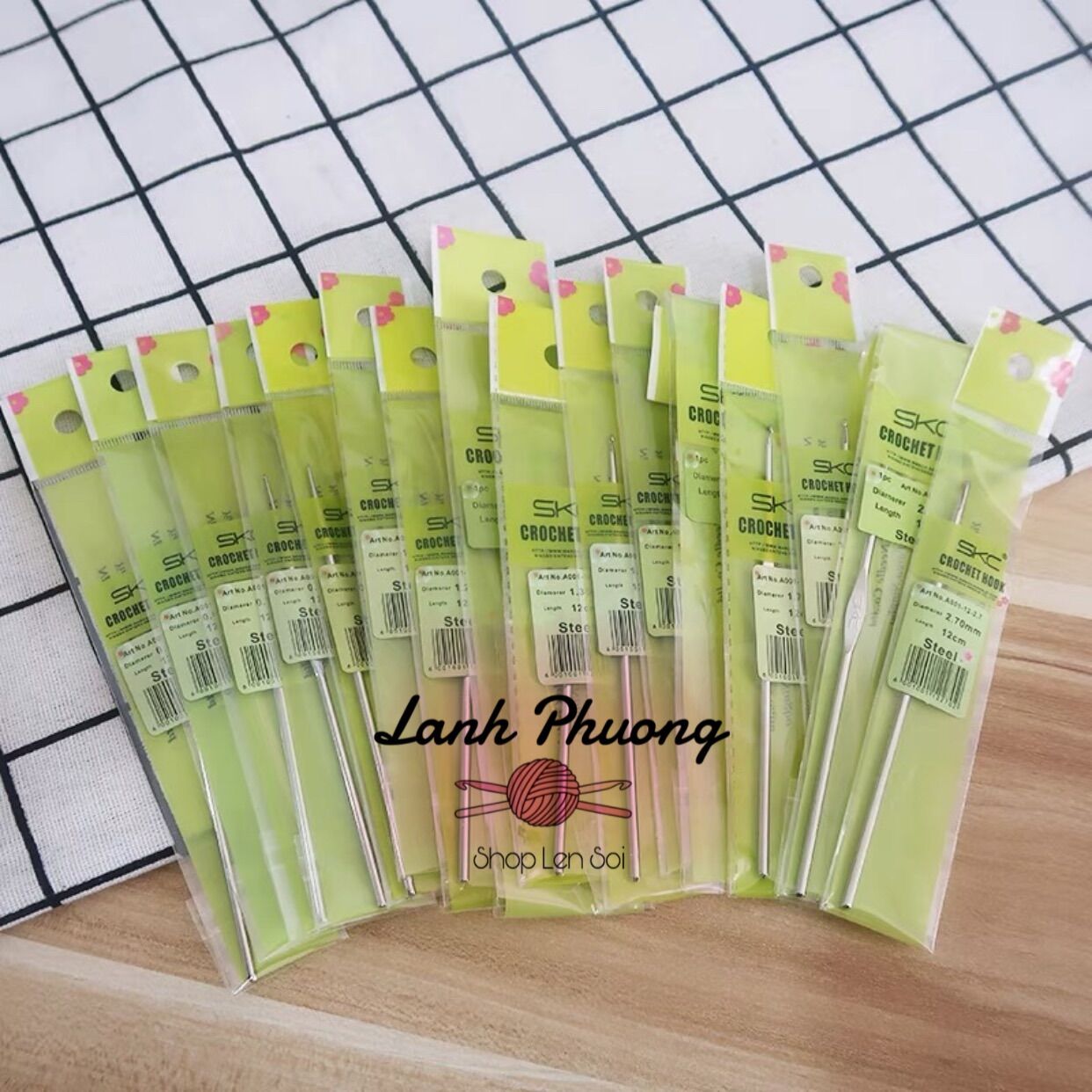 Kim móc len size nhỏ móc sợi hè, kim móc len skc trắng size mini