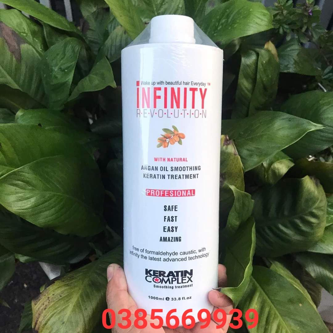 Keratin làm thẳng tóc không cay mắt infinity 1000ml, chuyên duỗi ép bọc keratin các loại tóc cháy nát hư tổn