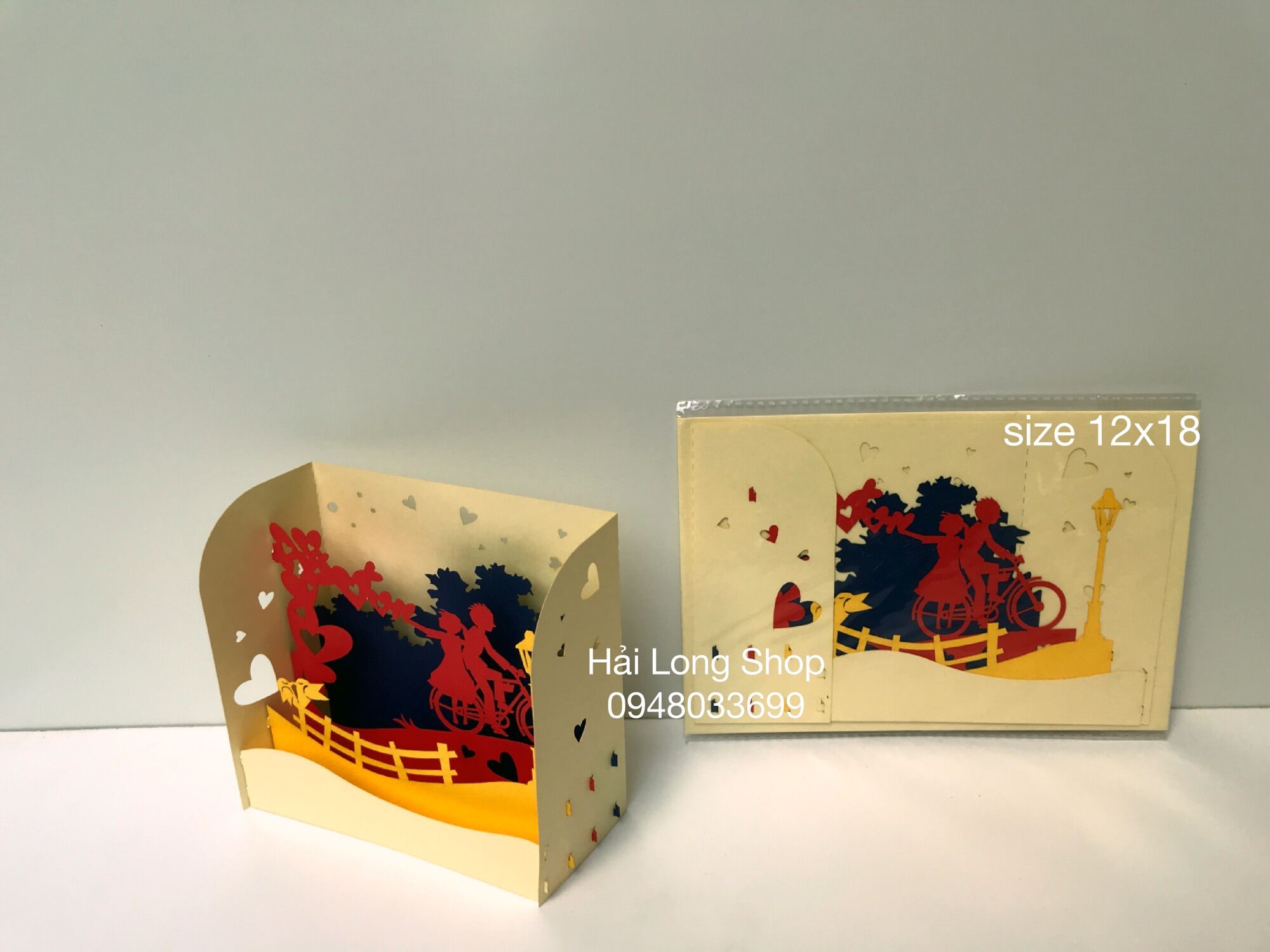 Hộp Tình Yêu 2 ( đạp xe ) - Love - Thiệp 3D