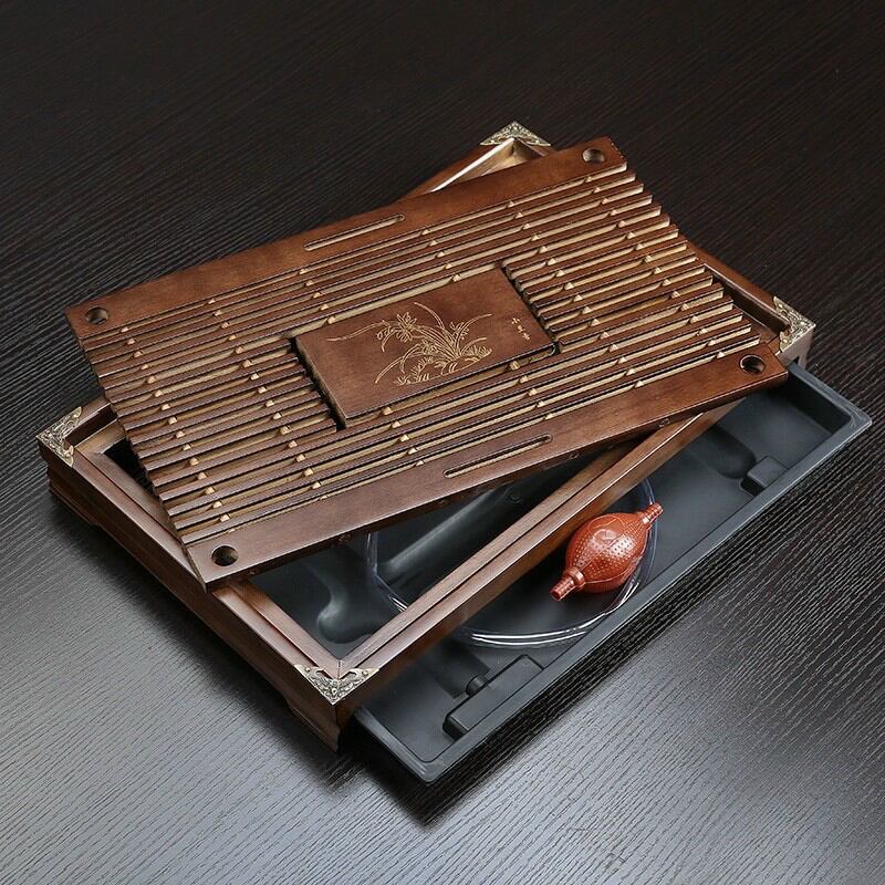 Khay trà gỗ để ấm chén 43cm x 28cm