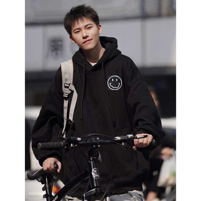 ÁO HOODIE UNISEX NAM NỮ FORM RỘNG OVERSIZE MẶT CƯỜI CÓ BIGSIZE 35kg đến hơn 100kg chất nỉ dày mịn