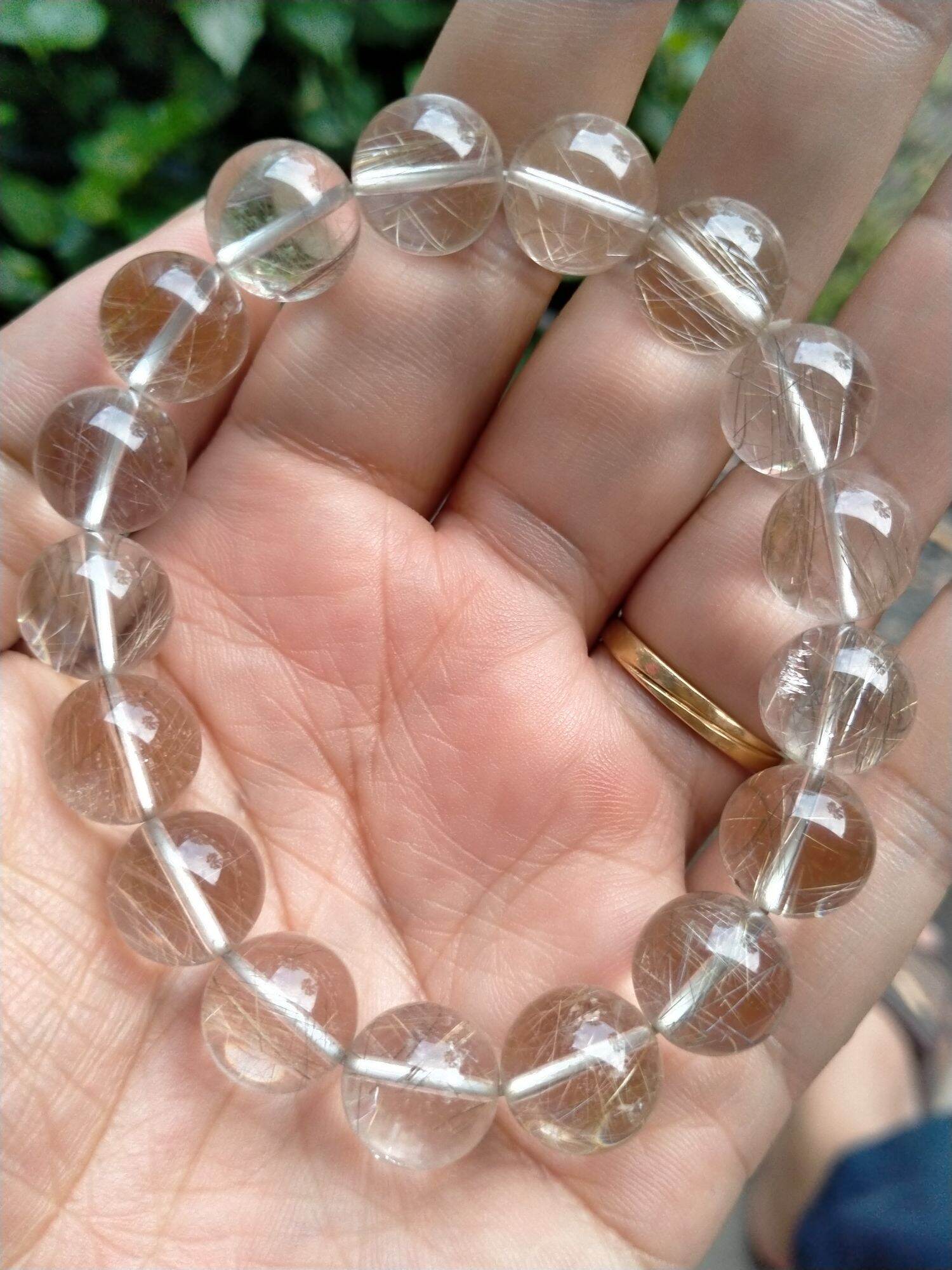 Vòng tay thạch anh tóc bạch kim
