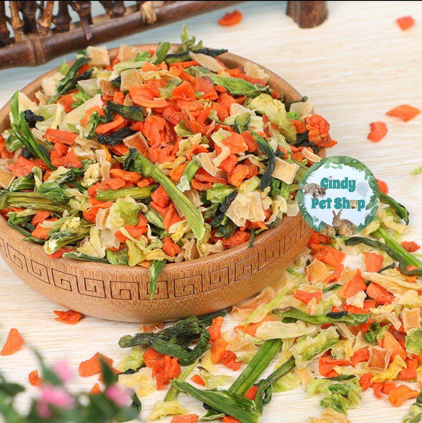 Rau củ quả sấy khô cho Hamster, Thỏ, Bọ Ú (100g)