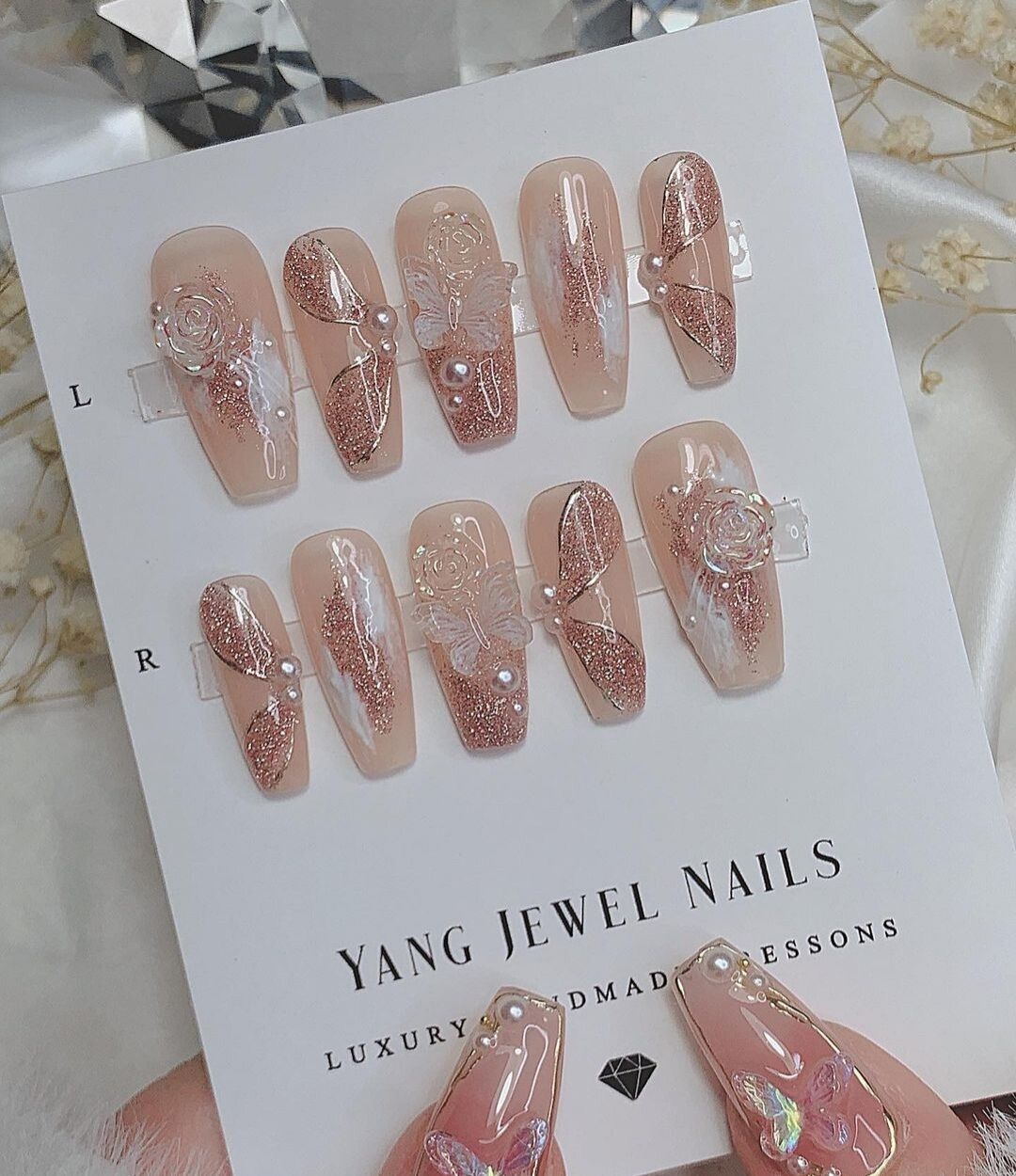 Nailbox thiết kế , màu cam nhũ siêu sáng  - 1