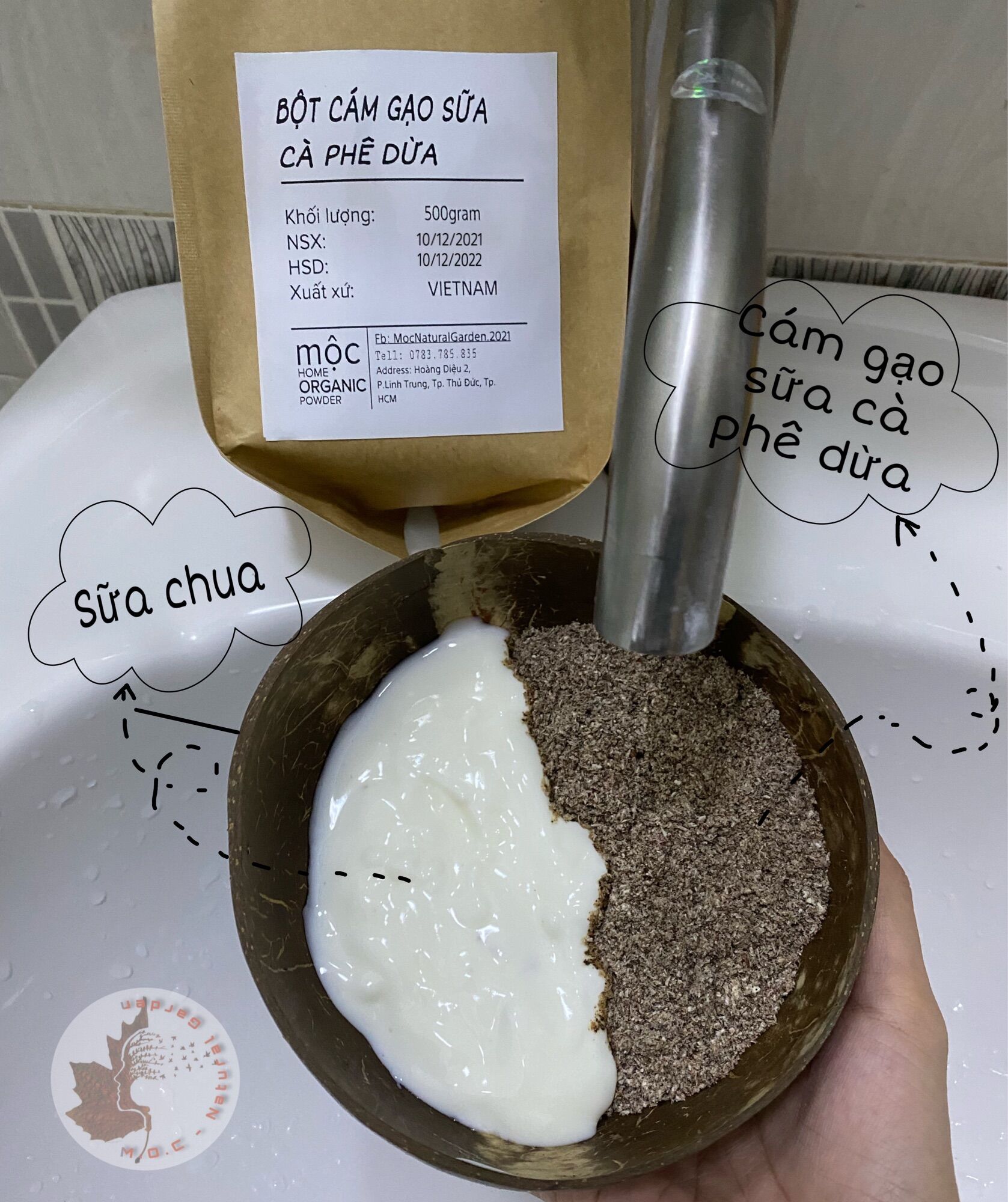 Bột Tắm Trắng Cám Gạo Sữa Cà Phê Dừa 500gram