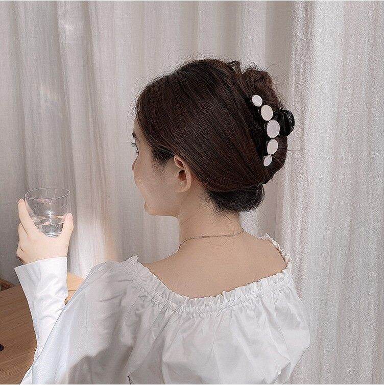 Kẹp tóc càng cua giả ngọc sang trọng