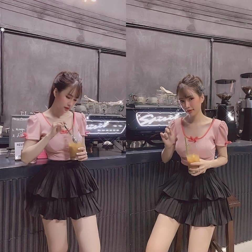 ��CHÂN VÁY Xếp Ly 2 Tầng