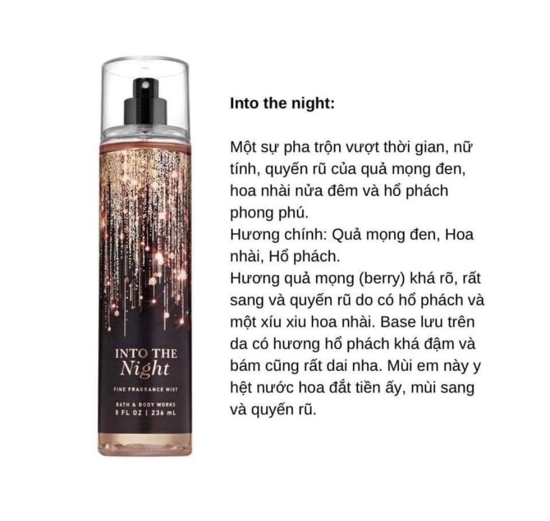 Xịt thơm body bath into the night