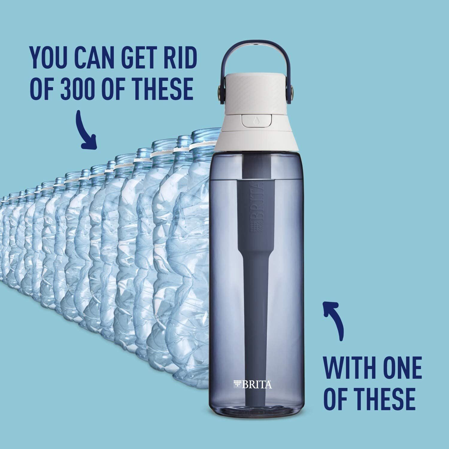 Brita Plastic Water Filter Bottle, 26 Ounce