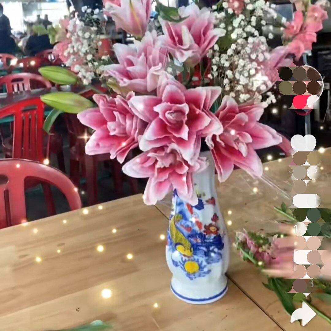 Bình cắm hoa thờ cúng/Lọ hoa họa tiết ngũ sắc nhiều size