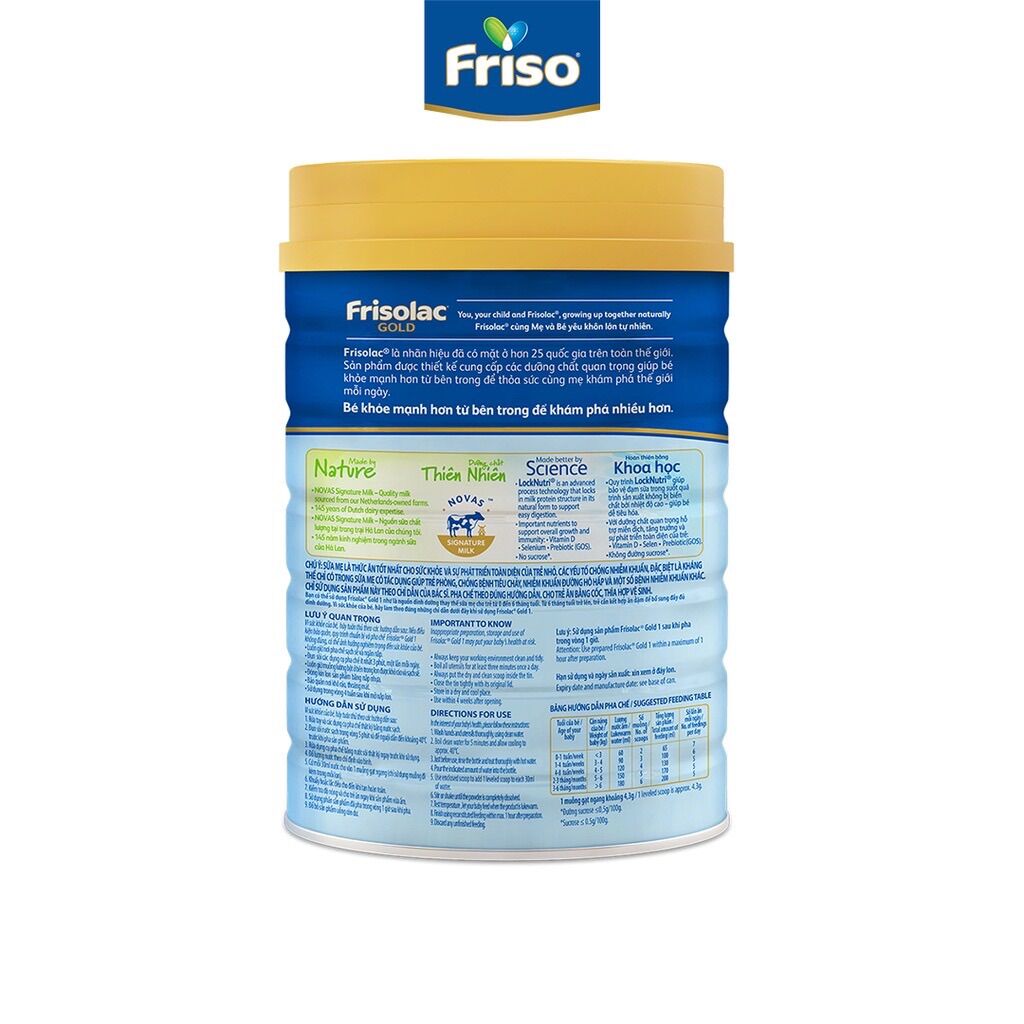 Sữa bột Frisolac gold số 1 850g