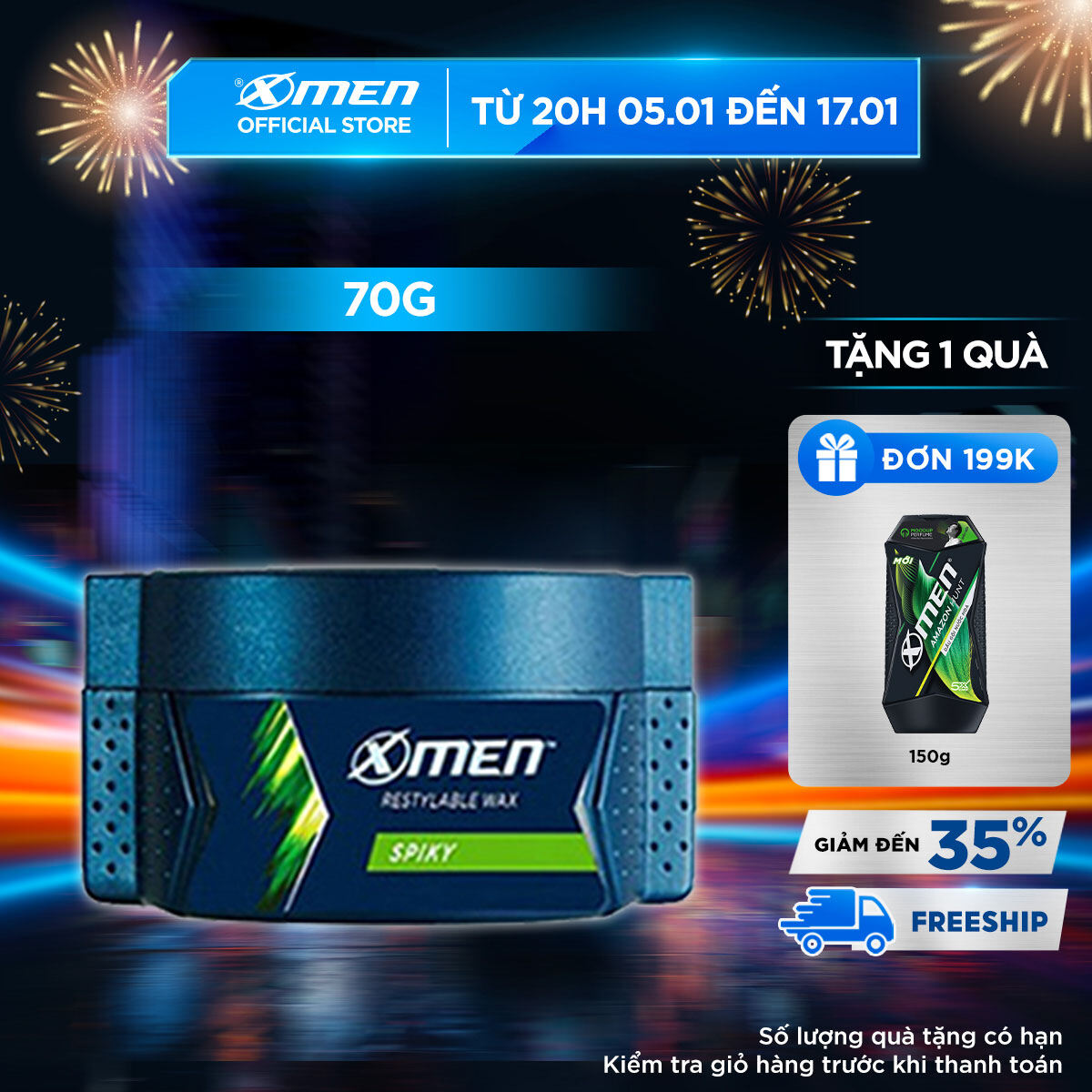 Wax vuốt tóc X-Men Spiky 70g