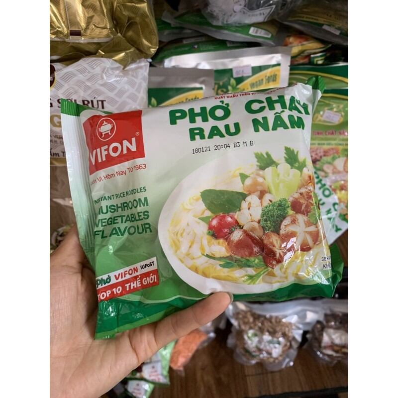 PHỞ CHAY RAU NẤM VIFON, GÓI SỢI TO