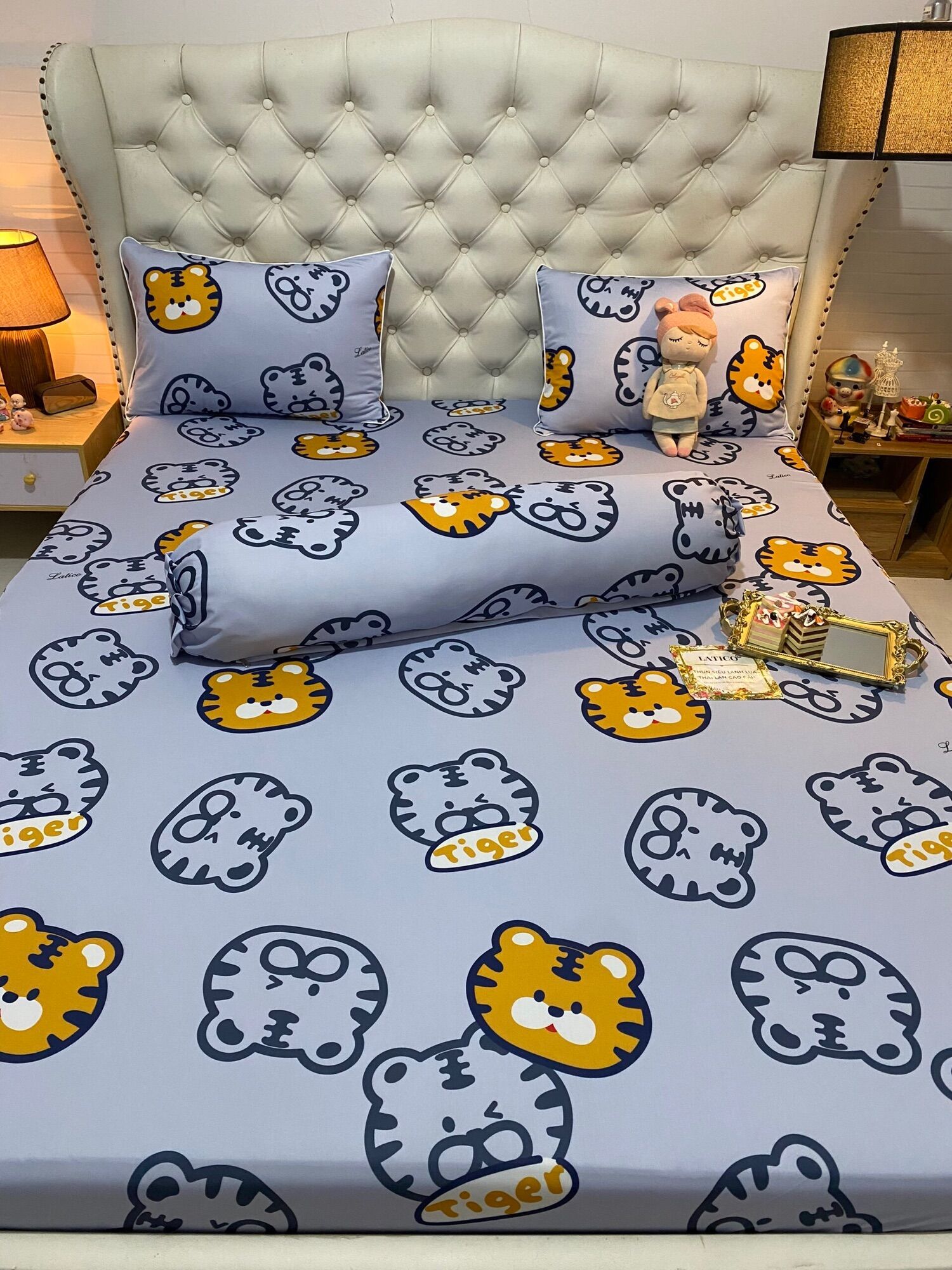 Bộ 4 món drap/ga áo gối THUN LỤA SIÊU LẠNH THÁI LATICO