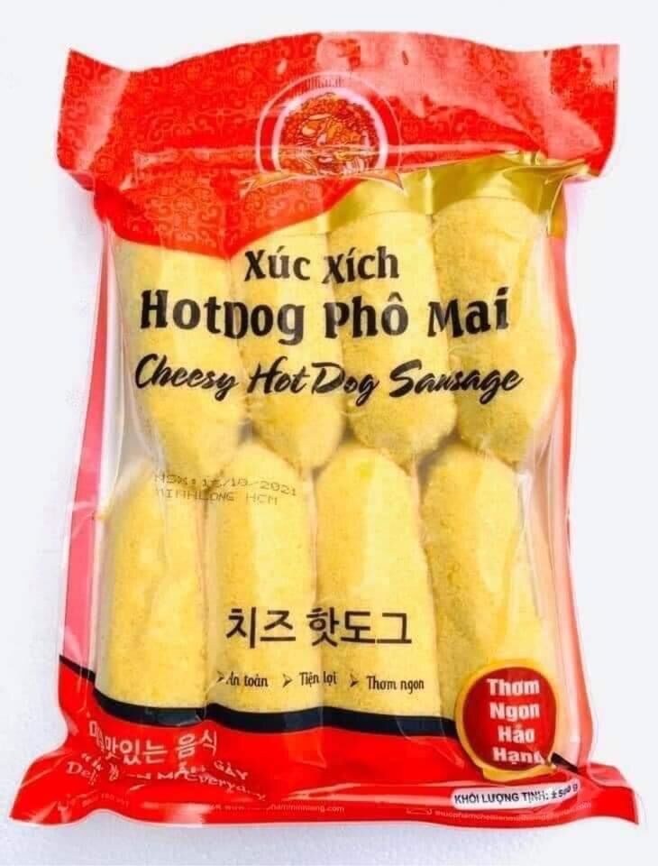 Combo 8 cây hotdog xúc xích phô mai kéo sợi