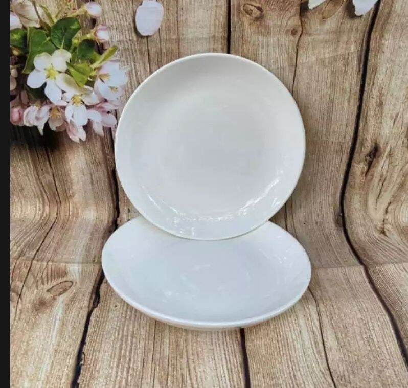 Combo 5 dĩa sứ trắng bủm 15cm Hoavoanshop
