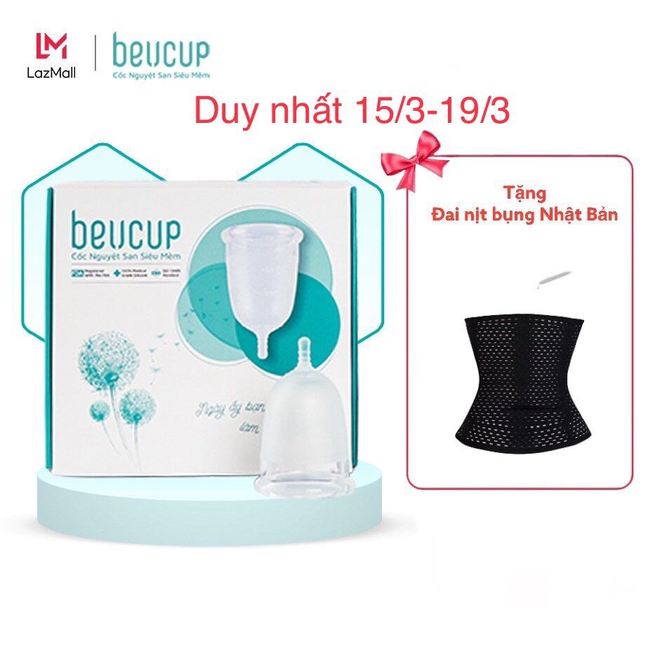 Cốc nguyệt san chính hãng Beu Cup - Silicone y tế, Băng vệ sinh kiểu mới, cốc nguyệt san dành cho phụ nữ sau sinh Beucup TẶNG cốc đựng tiệt trùng cốc nguyệt san nhập khẩu