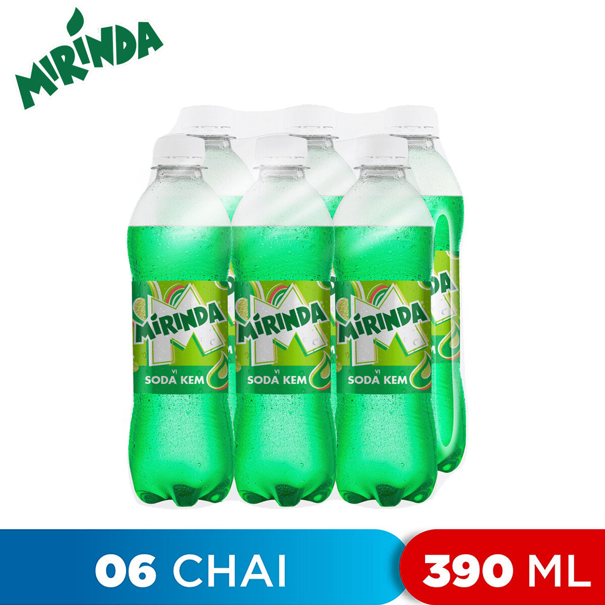lốc 6chai nước ngọt mirinda xanh 390ml đậm đà thơm ngon đúng vi soda kem là nước giải khác bật tung năng lượng cho một ngày mới năng động trong công việc hạn sử dụng luôn mới