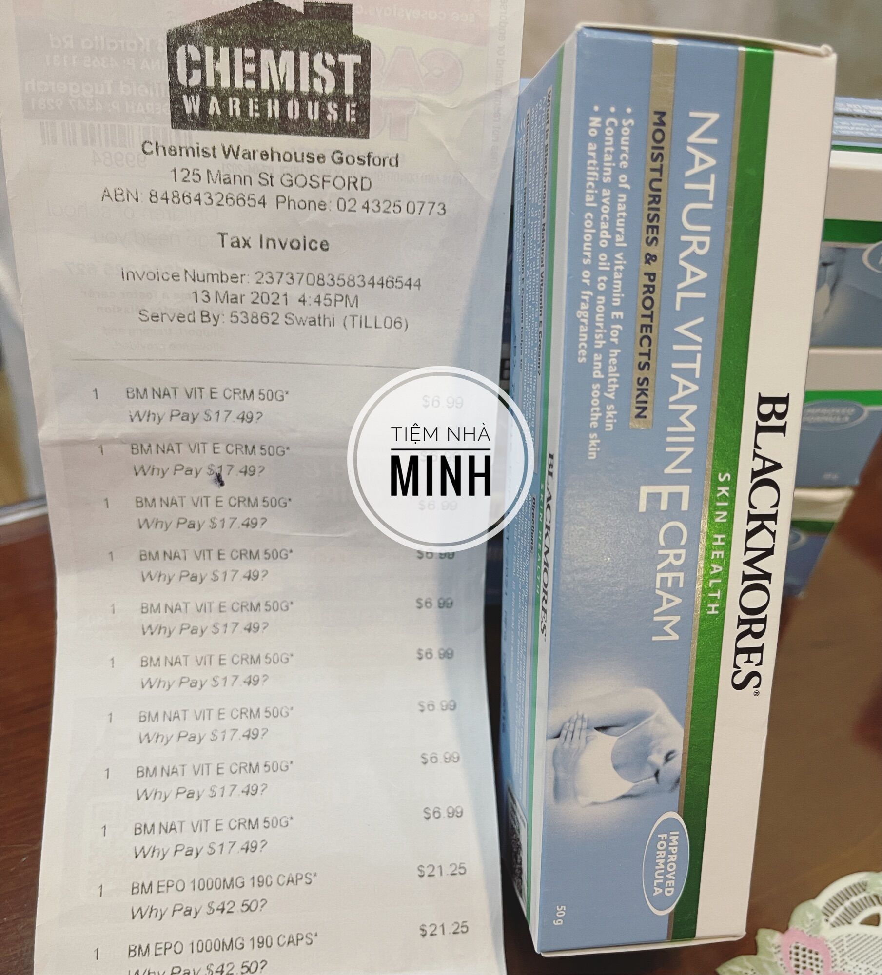 KEM DƯỠNG DA BLACKMORES NATURAL VITAMIN E 50g (BILL ÚC)