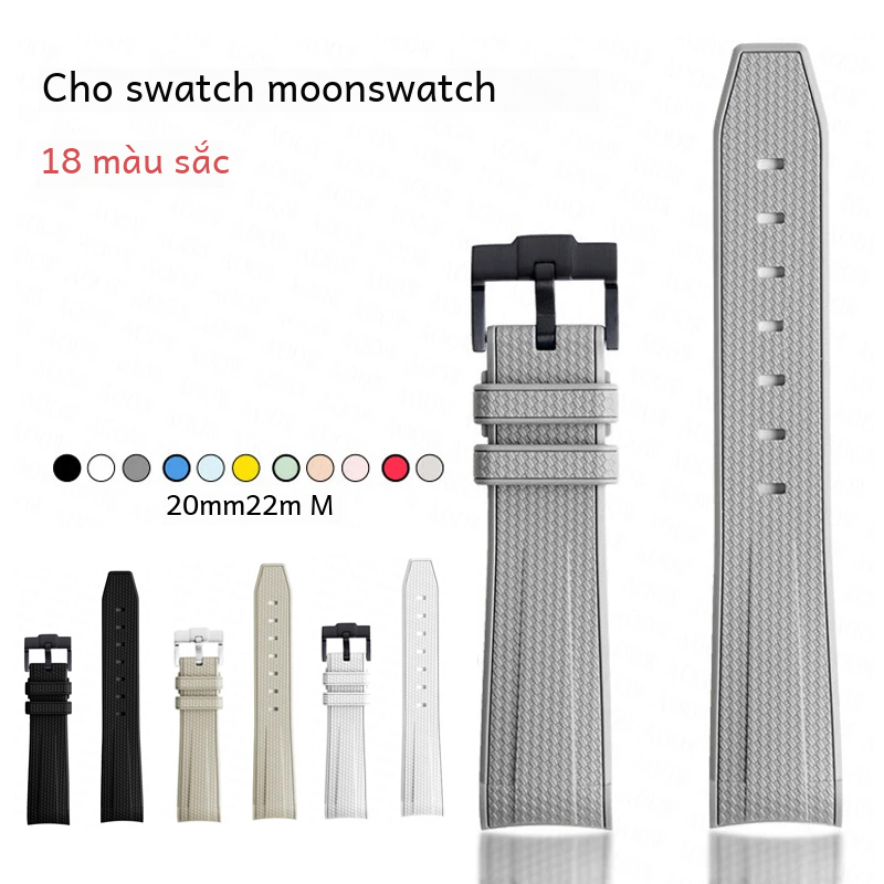 Dây Đeo Silicon Cho Swatch X Omega Moonswatch Khóa Thép Không Gỉ 20 Mm 22 Mm Nam Nữ Mềm Mại Chống Thấm Nước Thay Thế dây Đồng Hồ