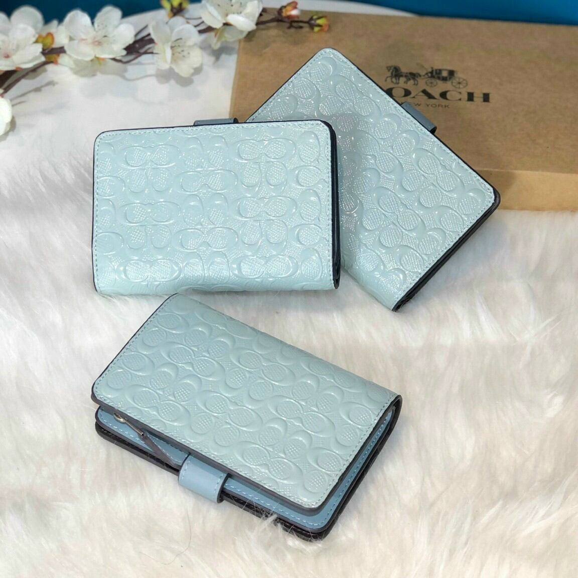 VÍ COACH GÀI MEDIUM CORNER ZIP SIÊU ĐẸP