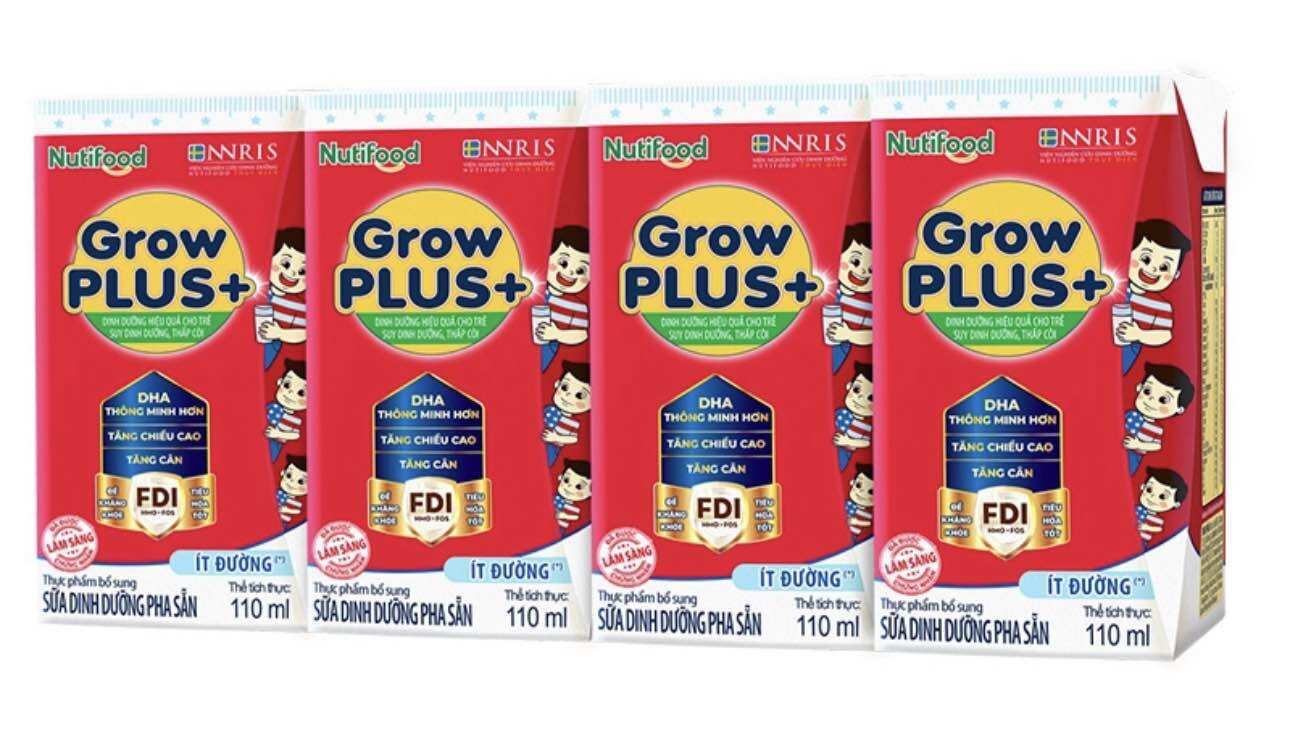 [Ít Đường]Sữa Pha Sẵn Growplus Nutifood 110ml/180ml