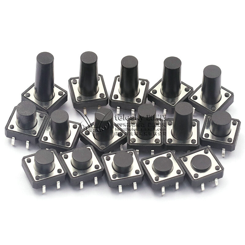 Ấn Phím Công Tắc Tiếp Xúc Nhẹ Nút Bấm Công Tắc Vi Động Nút Bấm Nút Bấm 4 Chân Bốn Chân Cắm Thẳng Kiểu Đứng Loại Nhỏ 12*12