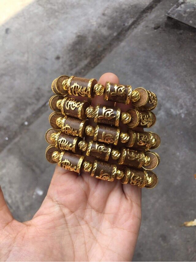 Vòng tay phúc Lộc thọ bi vàng