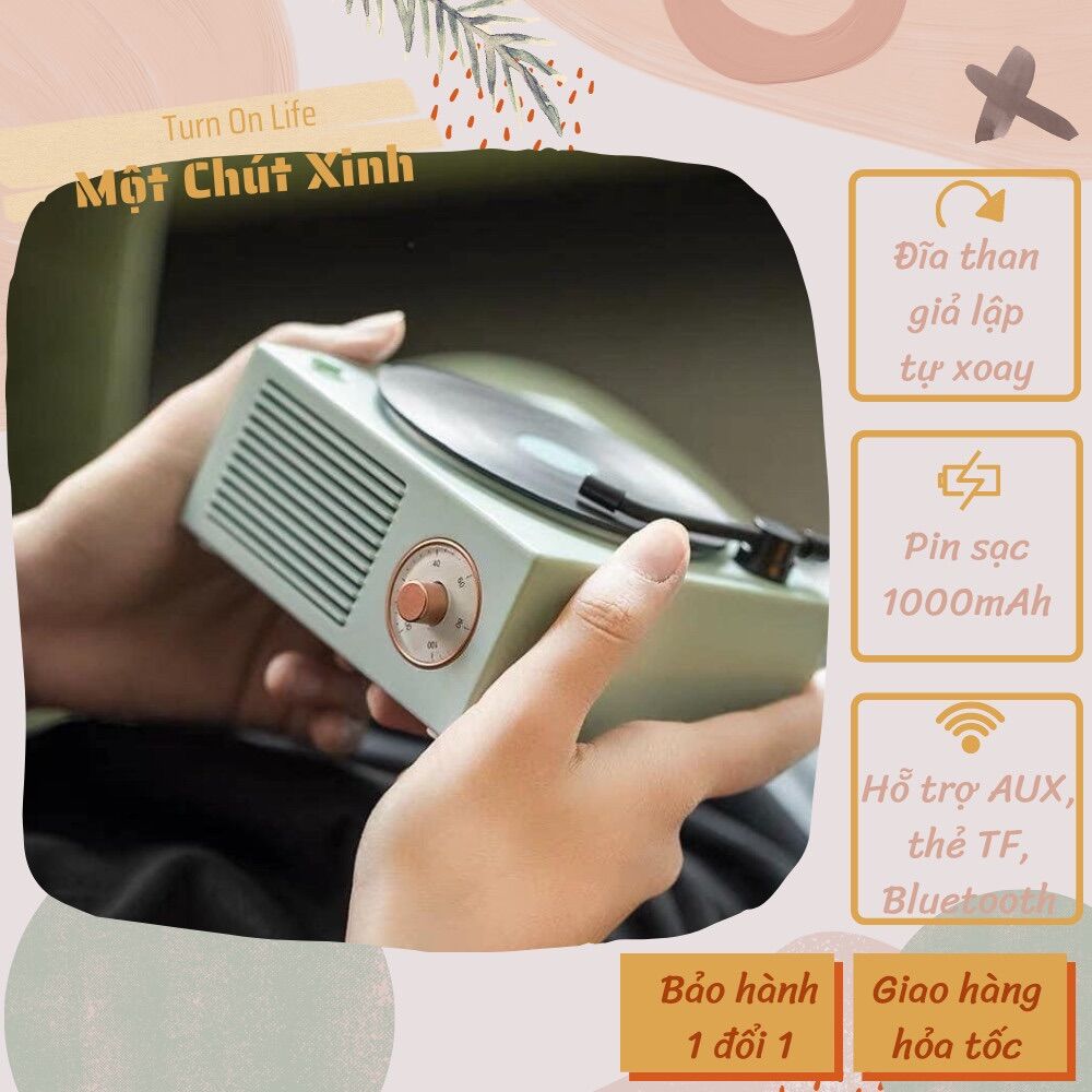 Loa bluetooth phong cách retro x10 ❌❌ giả lập đĩa than