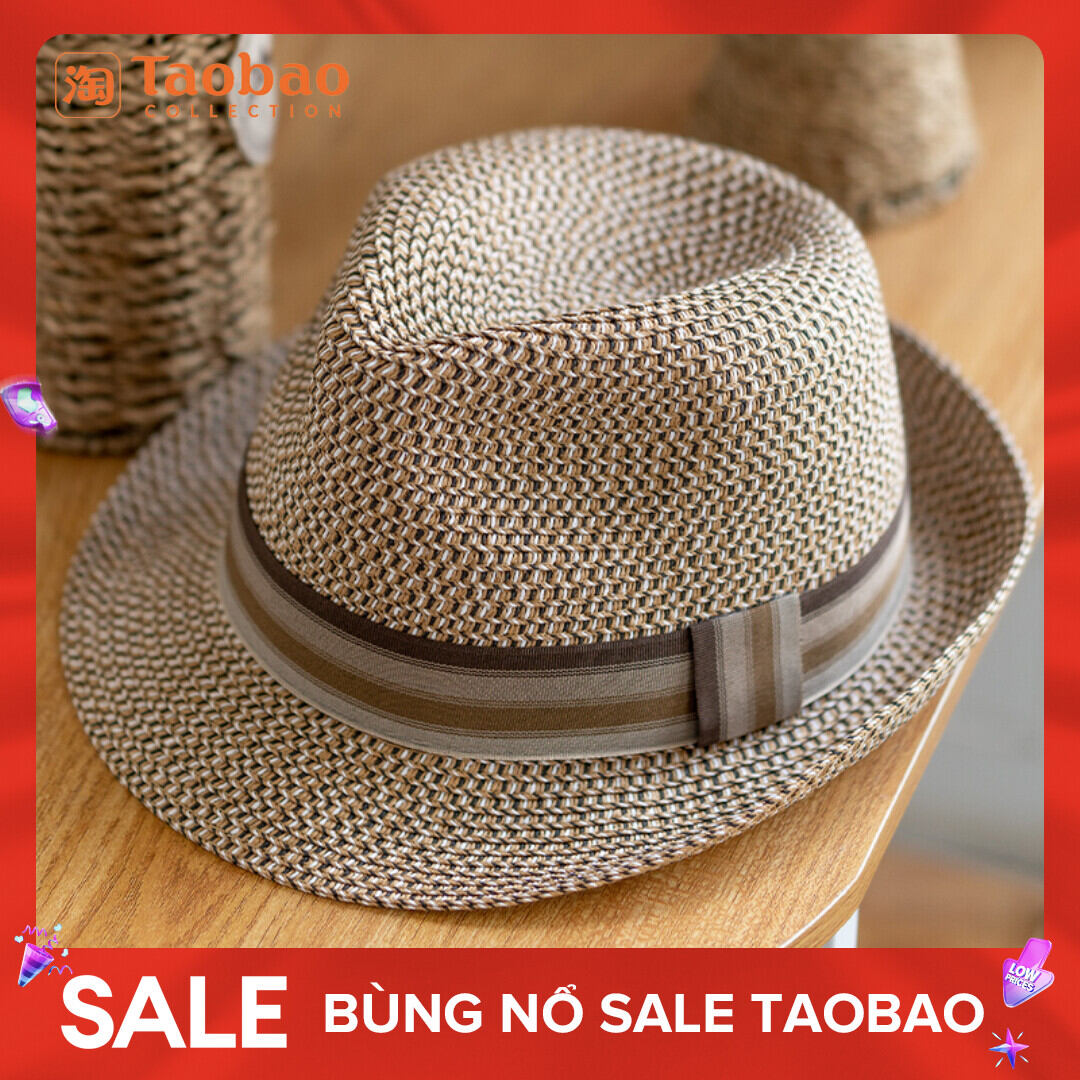 Mũ cói đan cói mẫu mới cho nam nữ mũ che nắng mùa hè cho bố mũ đi biển chống nắng du lịch mũ phớt cho người trung niên và cao tuổi