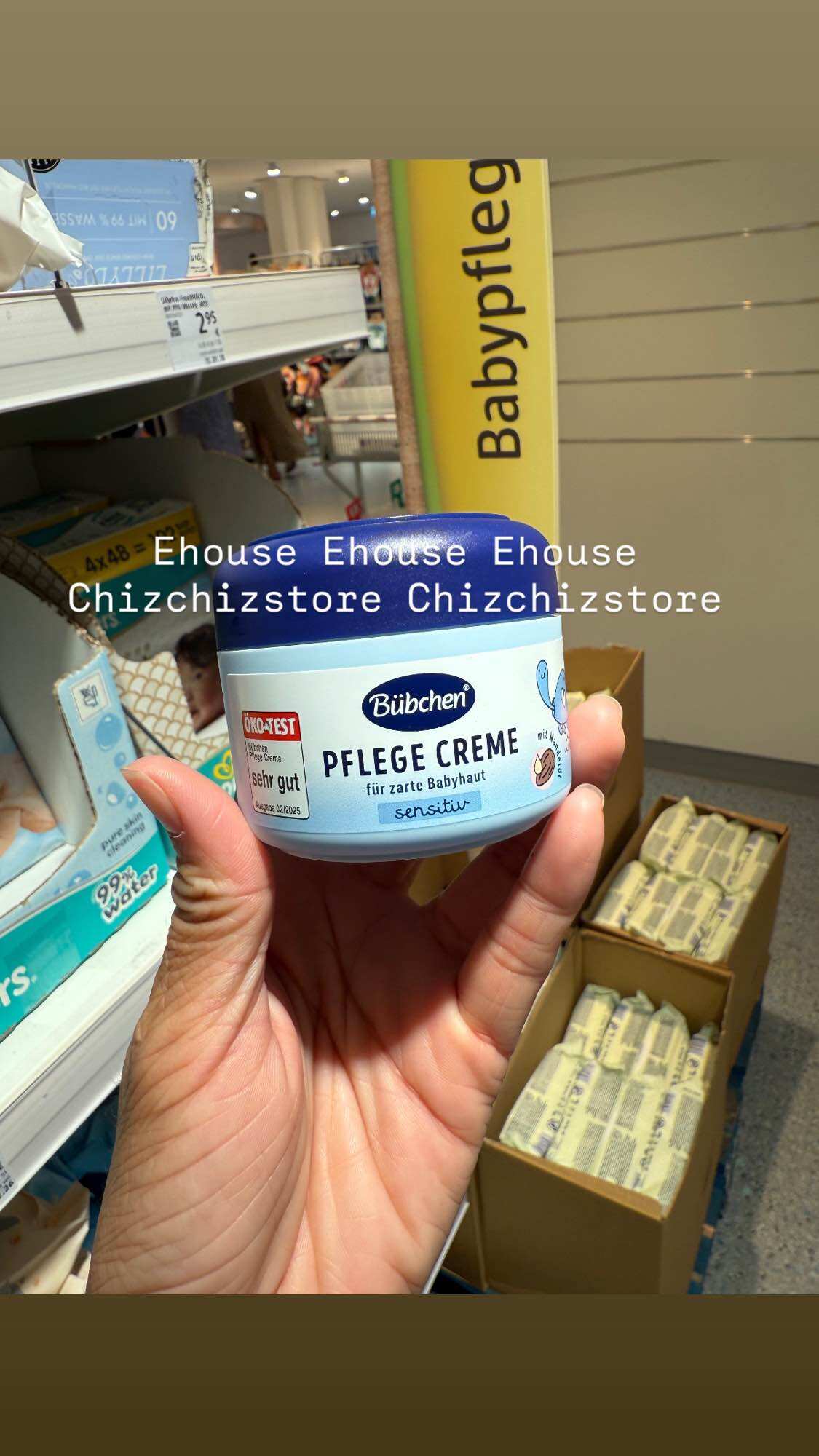 [Xách tay Đức]Kem dưỡng da em bé Bübchen Pflege Creme Sensitive 75ml – Dịu nhẹ cho làn da nhạy cảm