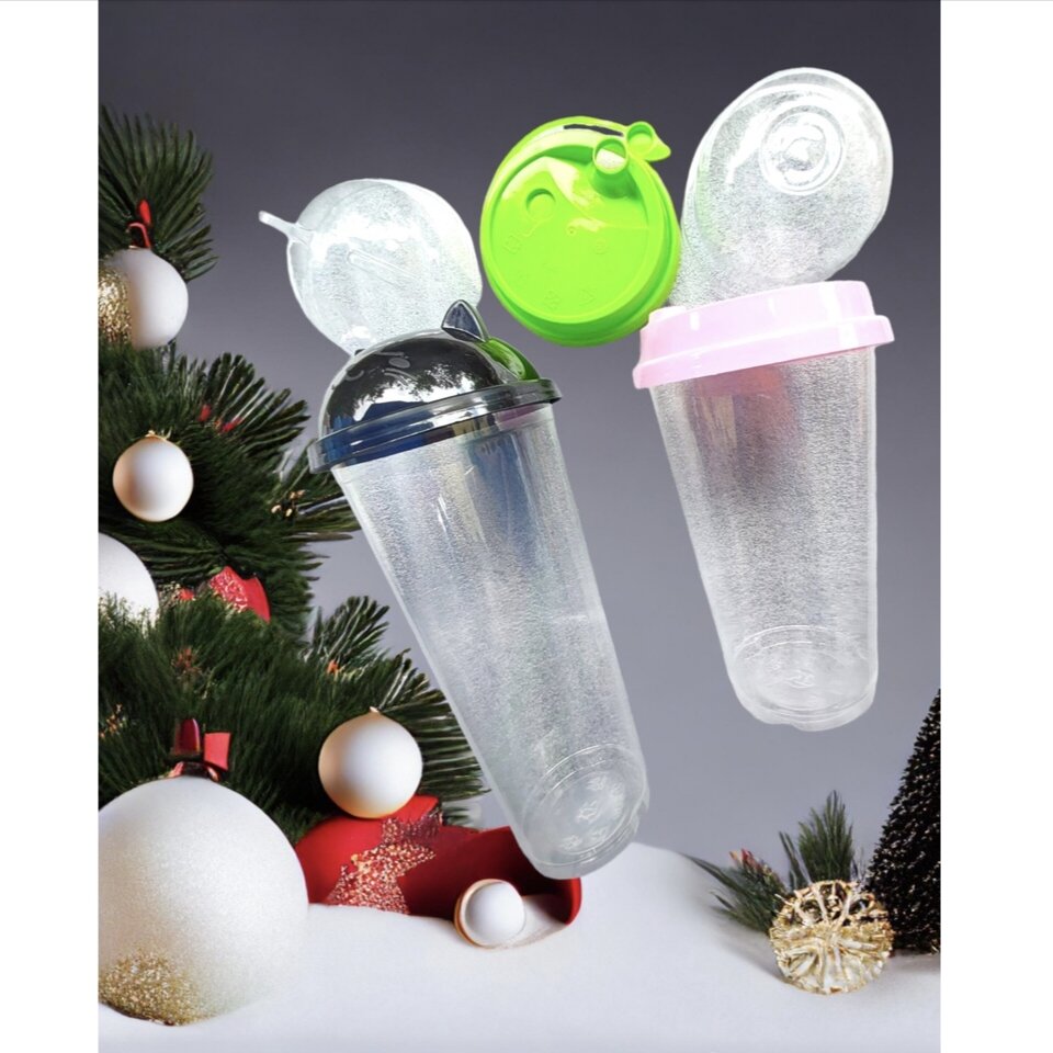 Lốc 50 ly tim đựng trà sữa sinh tố nhựa pp cao cấp 500ml, 700ml