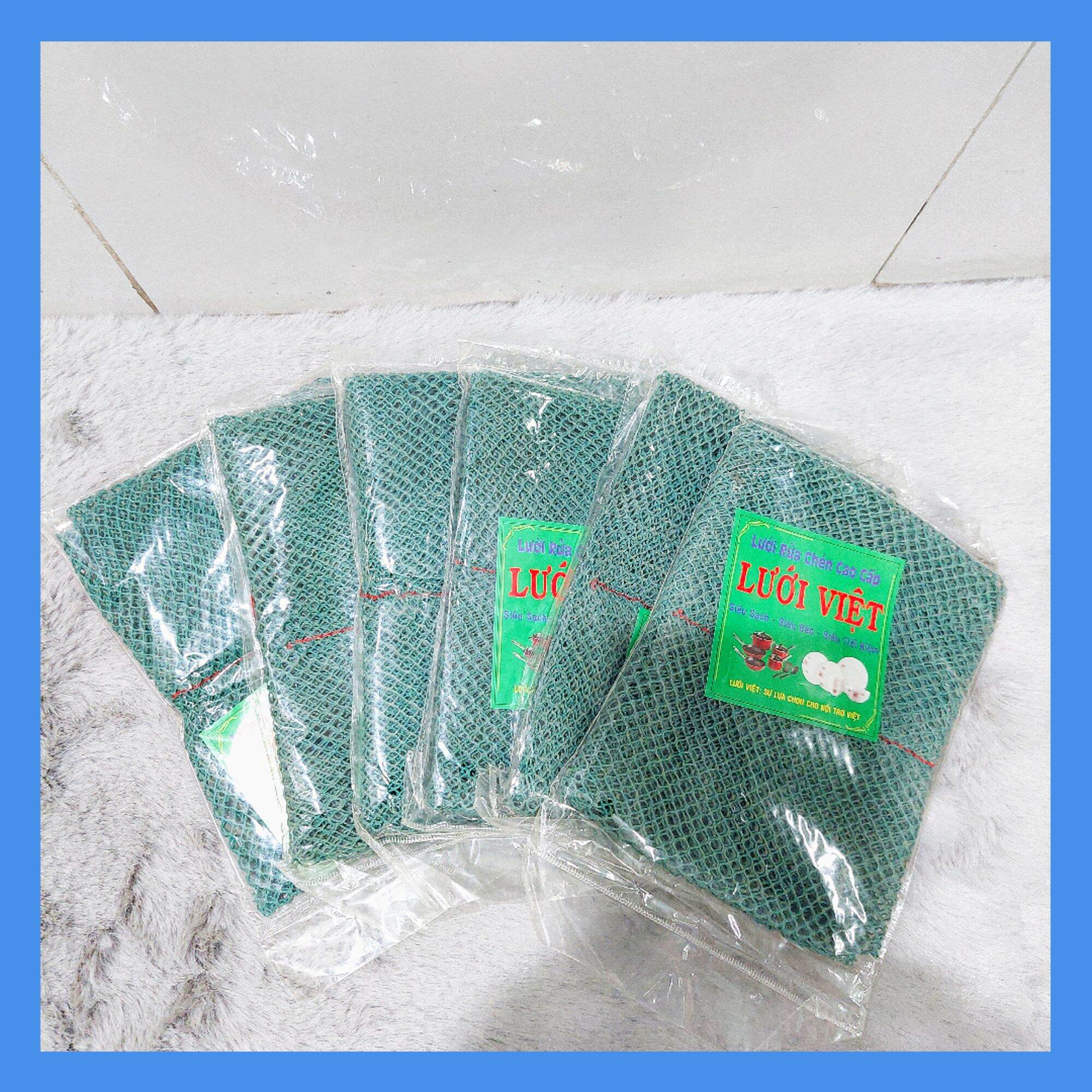 Lưới rửa chén bát Lưới Việt đỏ - Xanh