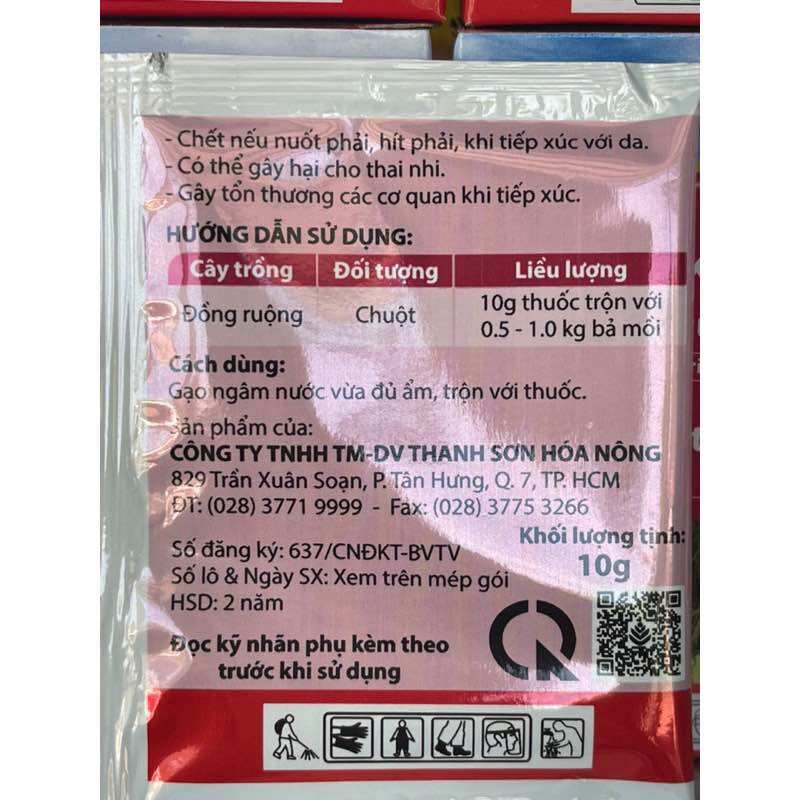 Chuột RAT K 2% DP (10g)