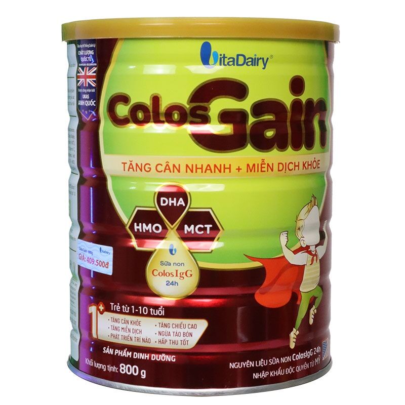 Sữa Colos Gain 1+ 800gr cho bé (mã Qr tích xu,date 2026)
