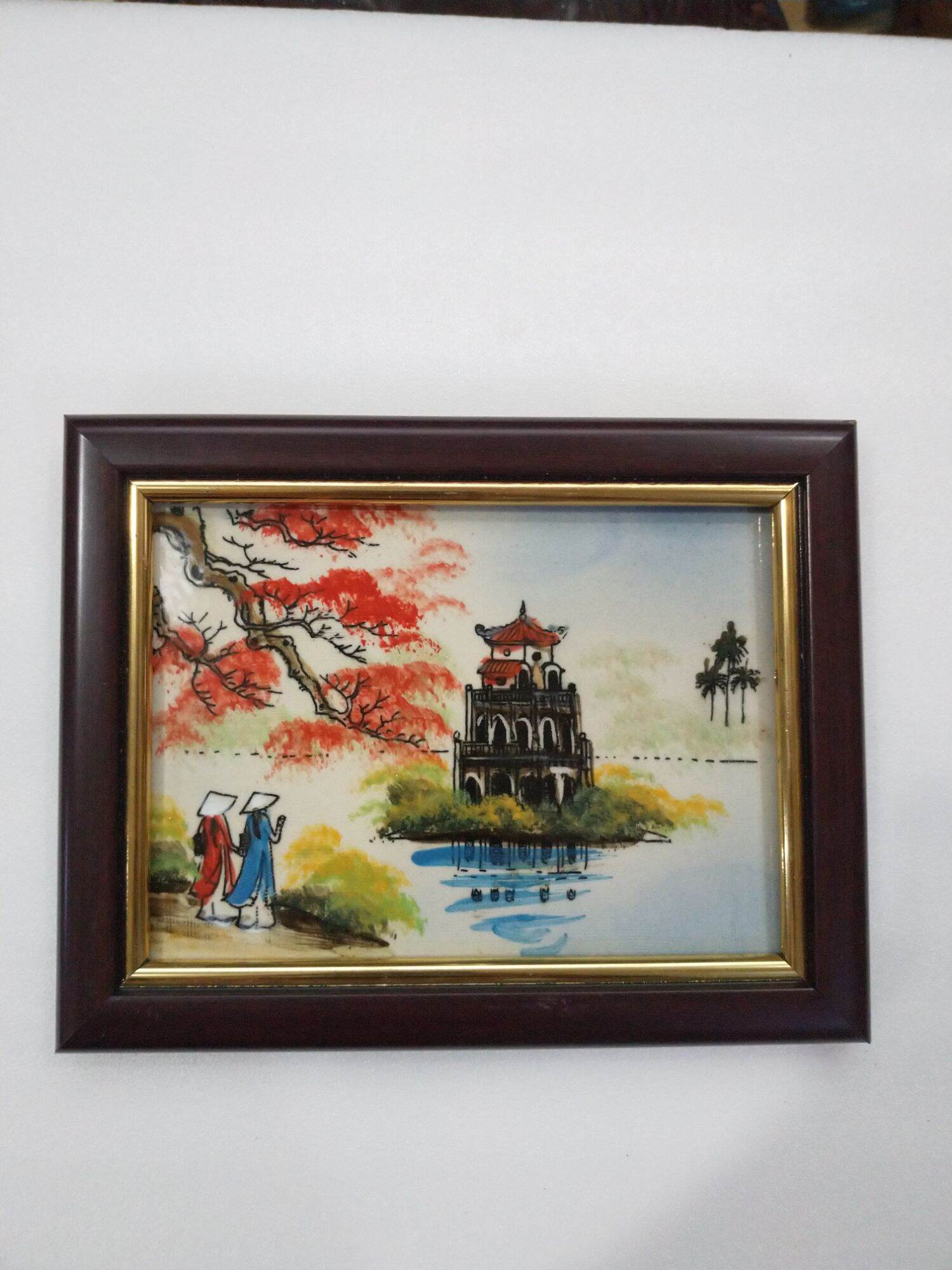 tranh gốm sứ Bát Tràng mini xinh xắn KT 18*24