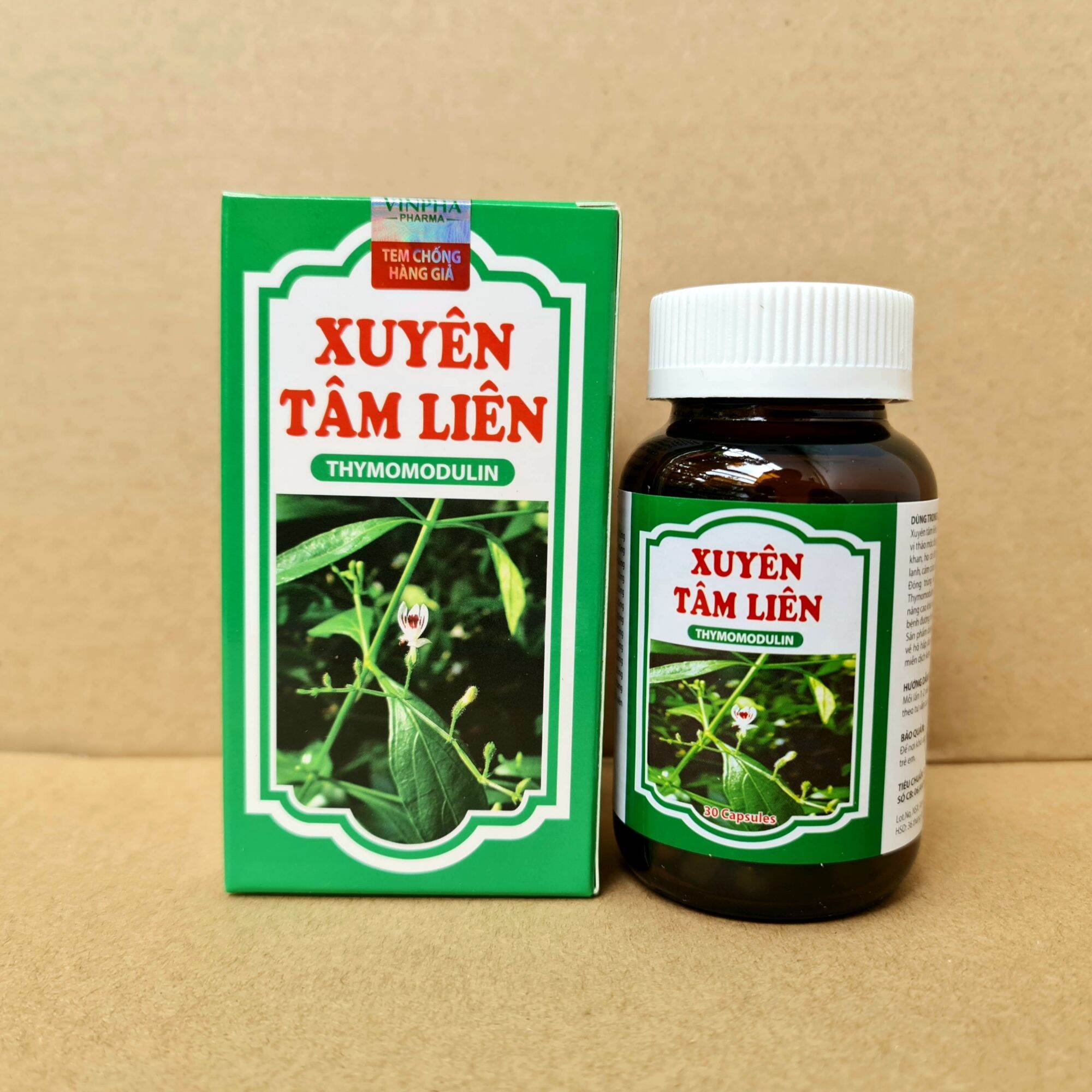 Xuyên tâm liên - Viên uống thảo mộc hỗ trợ phòng ngừa các vấn đề về hô hấp - Hộp 30 viên
