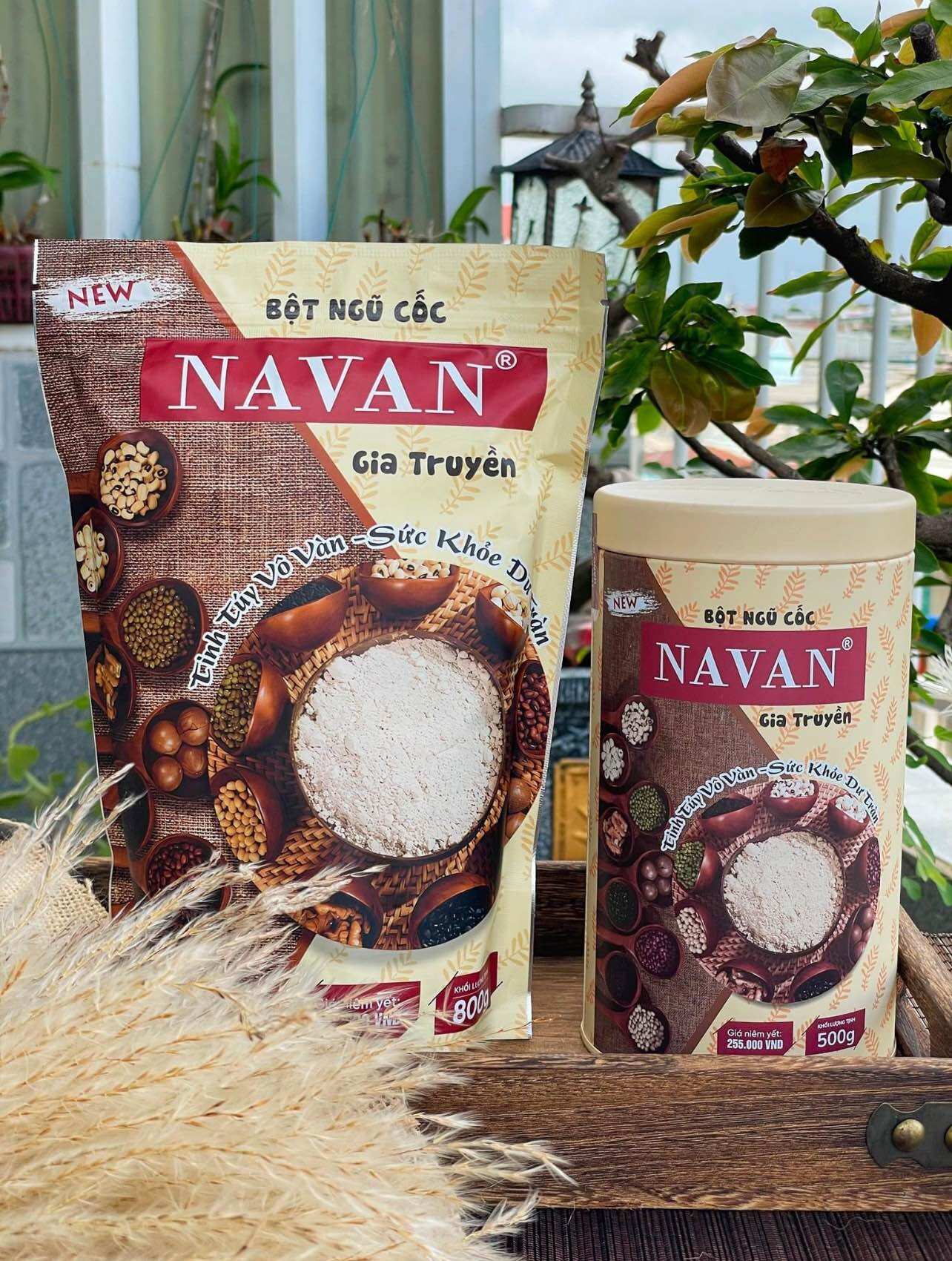 Combo Lon Và Túi Bột Ngũ Cốc Navan 9 Vị Gia Truyền