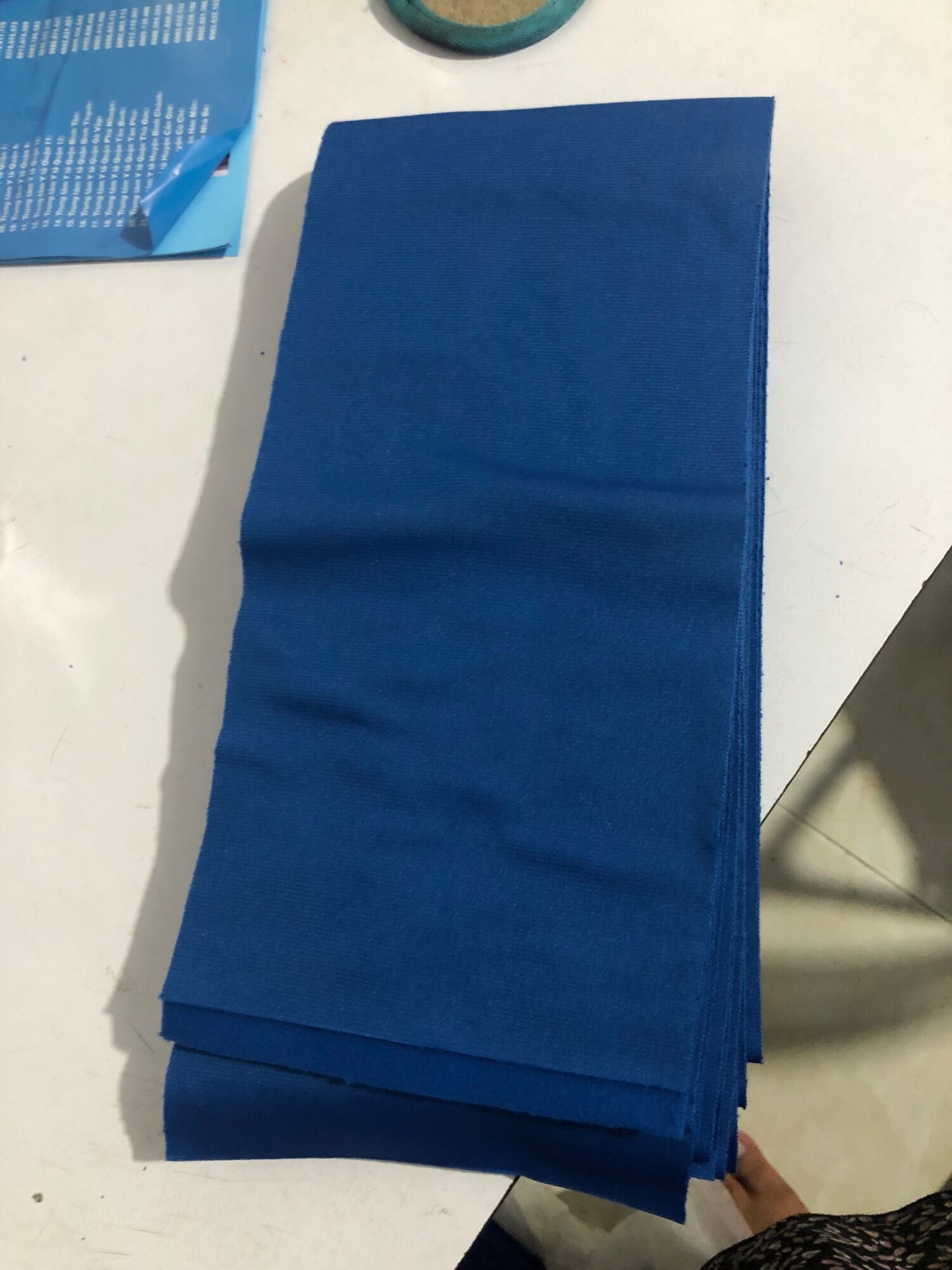 Vải băng nỉ xanh dương
