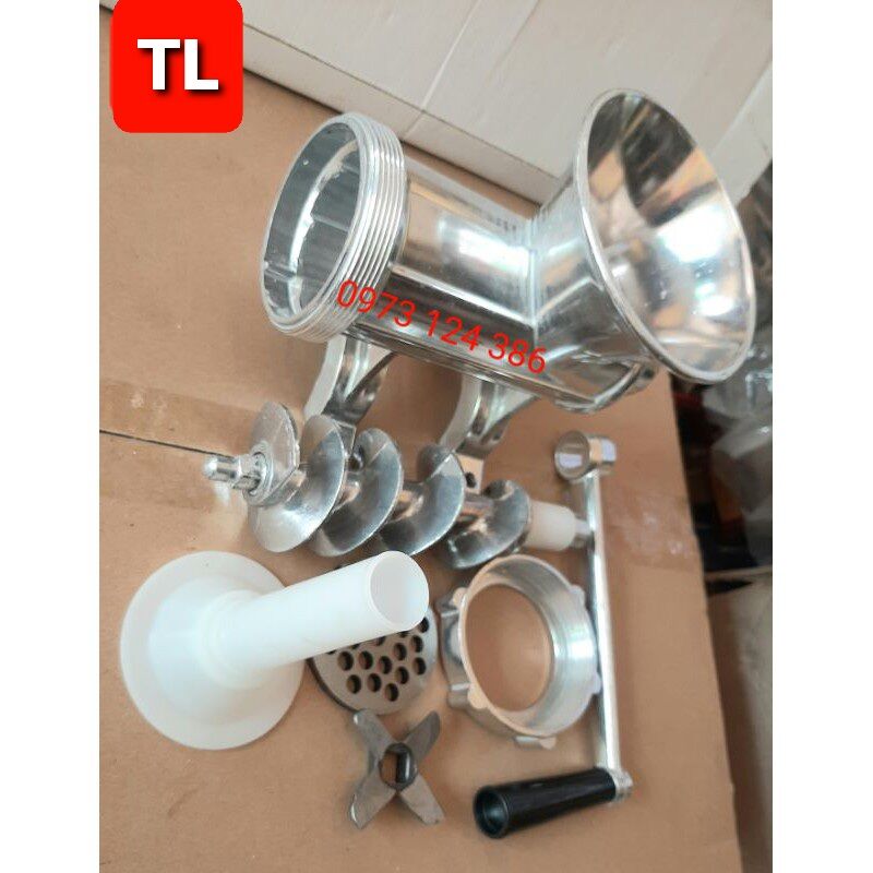 Máy làm súc xích - máy làm lạc sườn - máy xay thịt 12 bằng nhôm