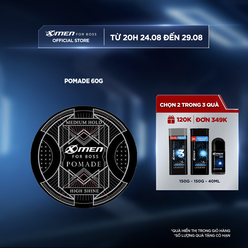 Pomade tạo kiểu tóc X-men For Boss Medium Hold - Vuốt ngược sành điệu 60g