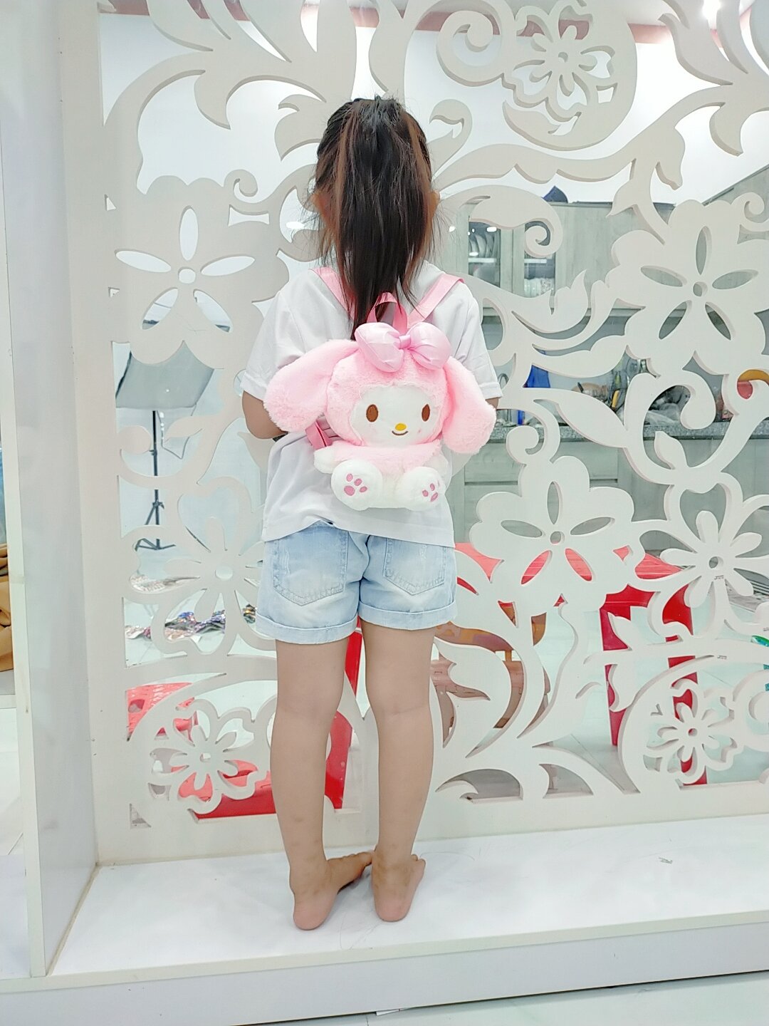 Melody nơ hồng balo hình thú nhồi bông dễ thương cho bé gái