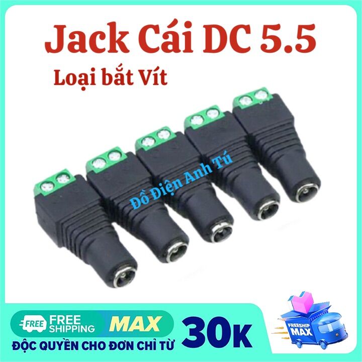 Jack DC nối nguồn cái 5.5*2.1mm