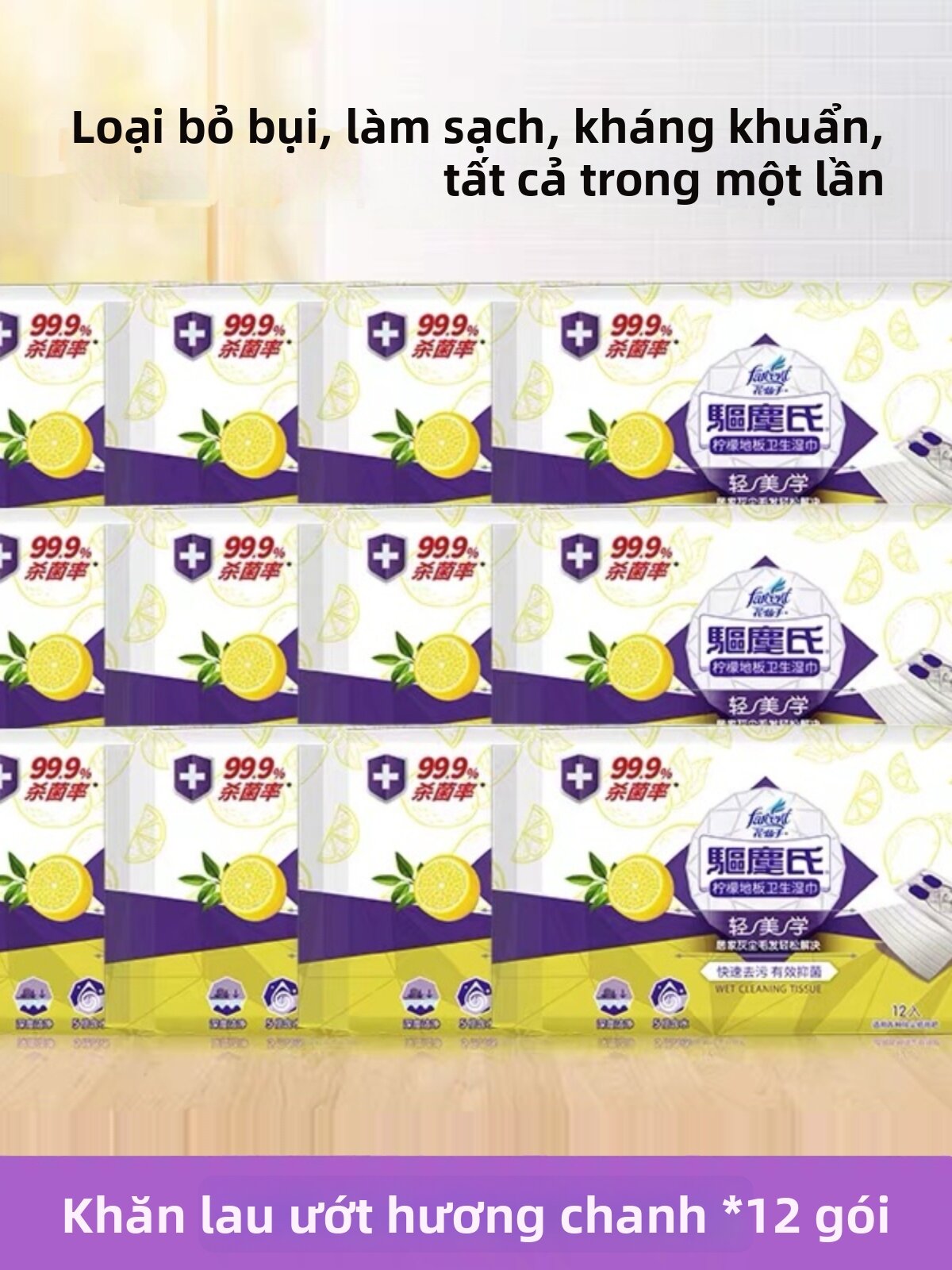Antibacterial Decontamination Dust and Hair Removal Wet Mopping Cloths