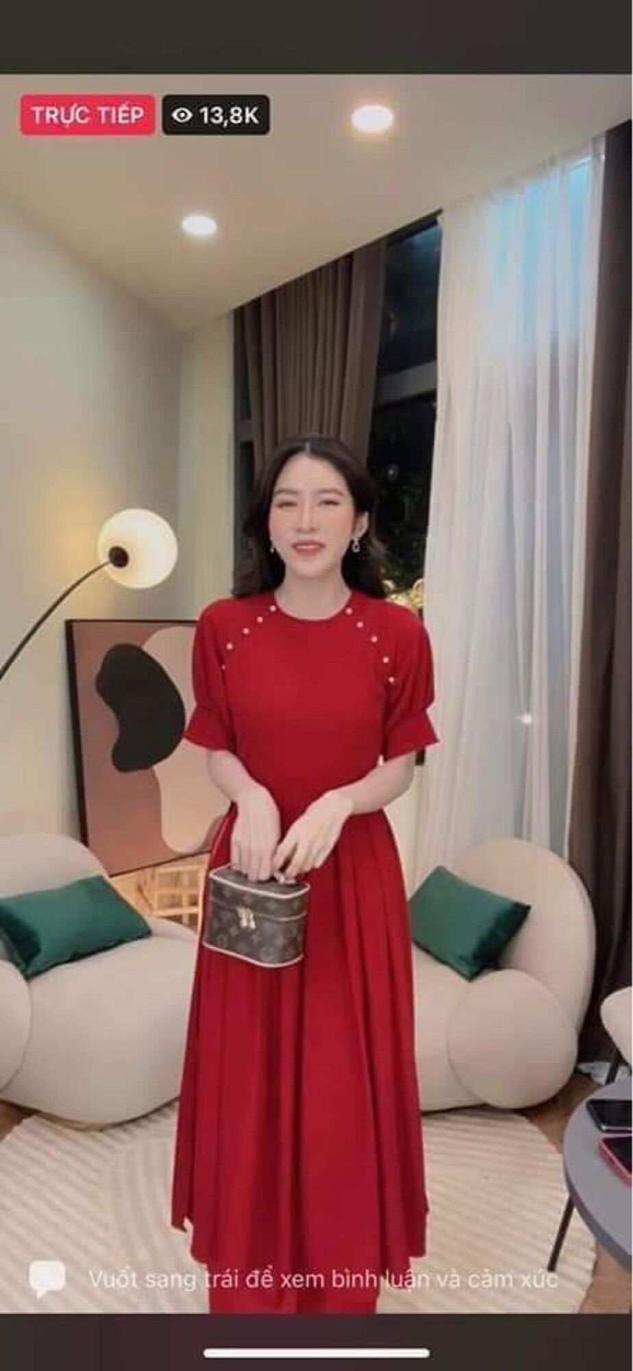 _áo dài đỏ_combo size s và m