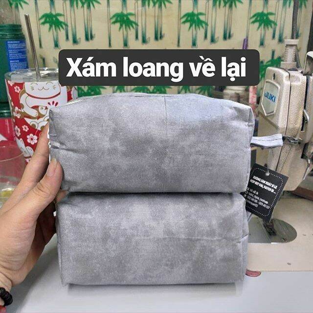 hộp bút vải xám loang