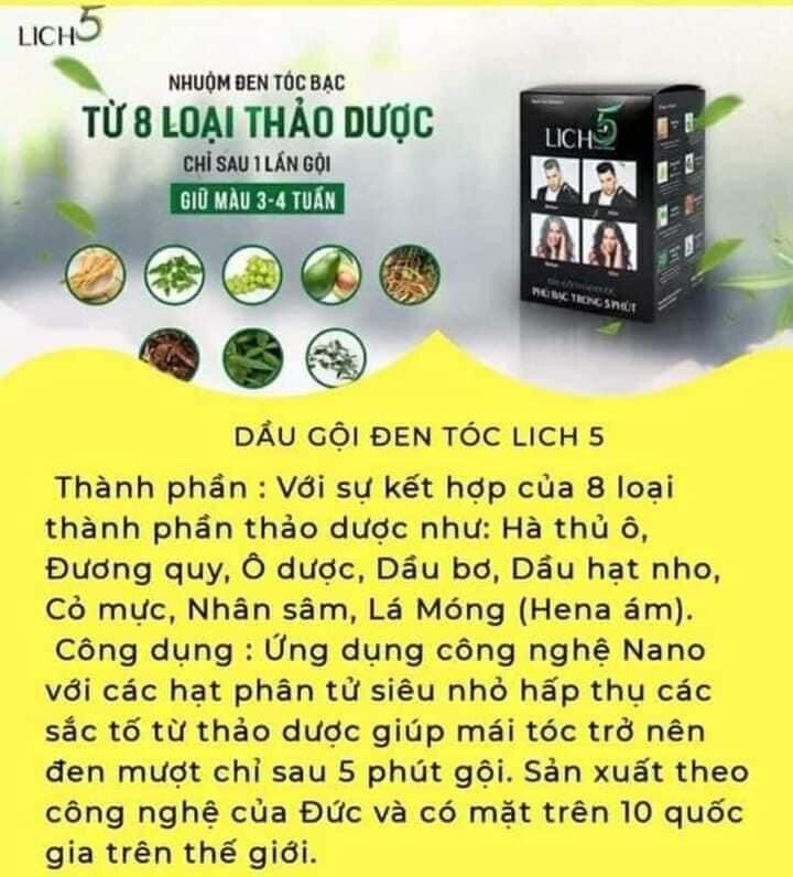 Dầu gội thảo dược phủ bạc tóc