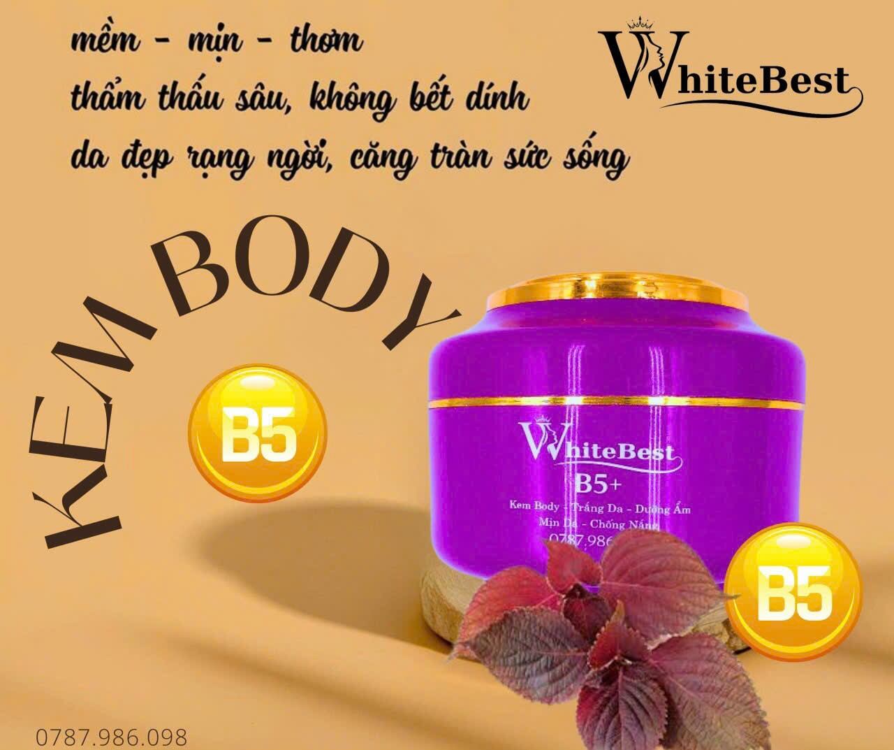 kem body trắng da white best b5+